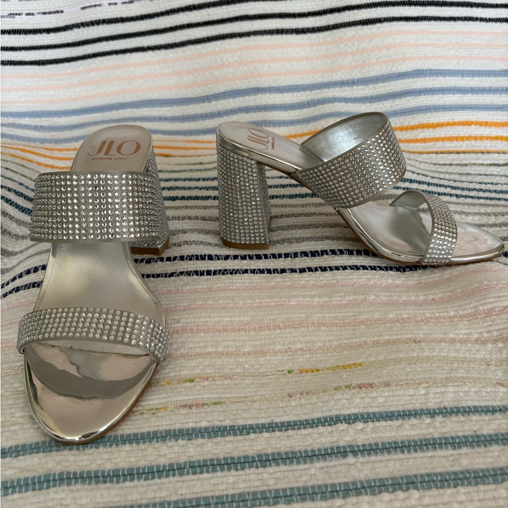 J Lo Jennifer Lopez Rhinestone Sandals